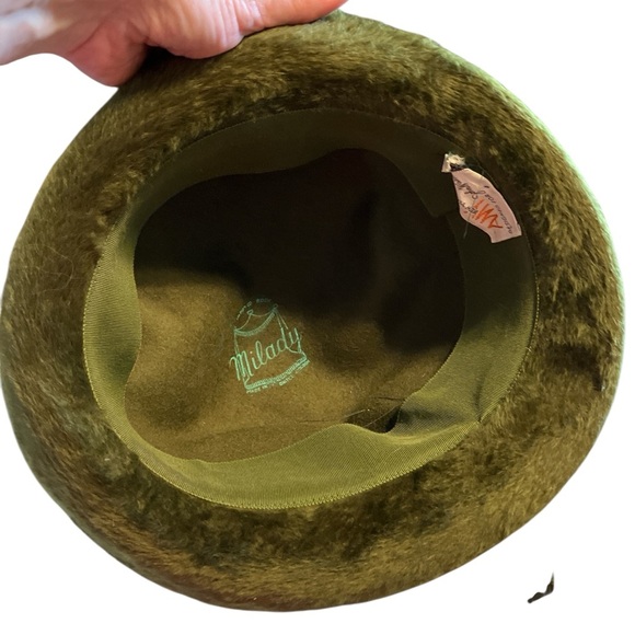 60’s Amy New York Vintage Forest Green Fuzzy Alpine Fedora Women’s Hat - Picture 3 of 9